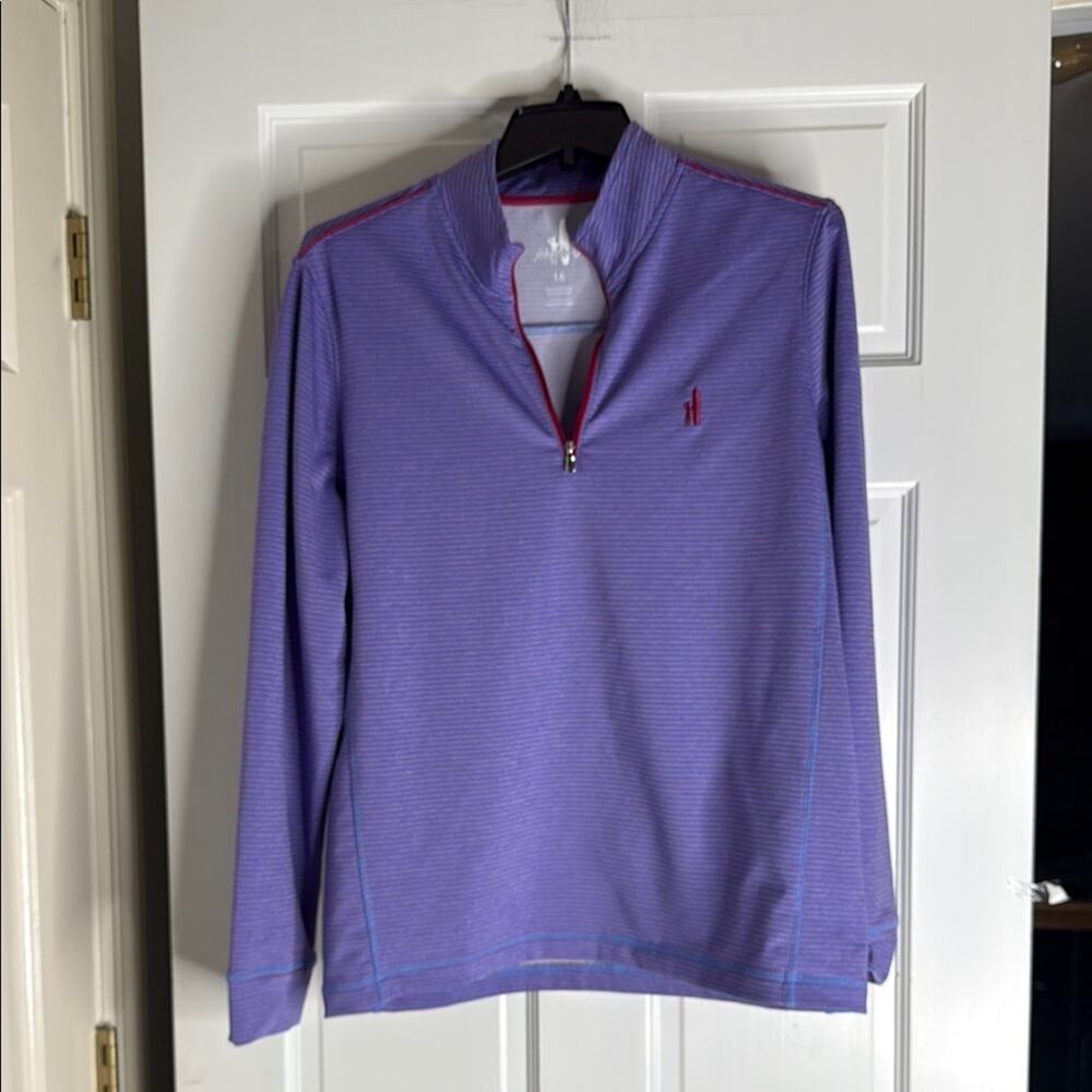 johnnie-O Purple Zip Up Sweater with Sporty Design.  Kids 16. Women’s xs